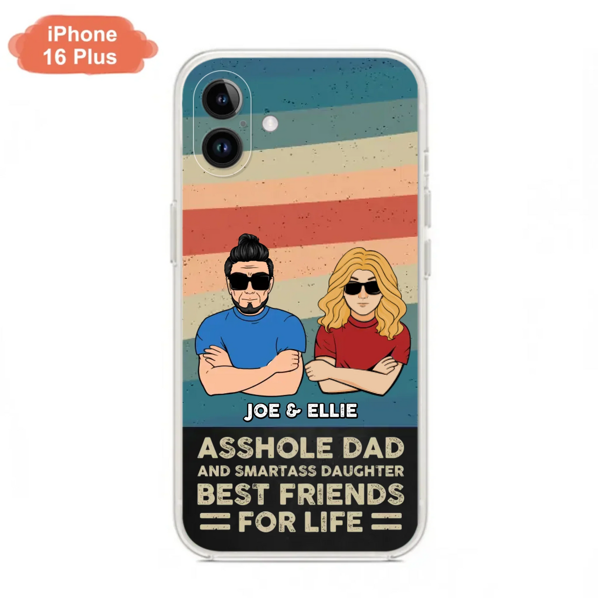 Personalized Dad/Mom And Daughter/Son Phone Case - Gift Idea For Father's Day/Mother's Day From Daughter/Son - Asshole Dad - Cases For Samsung/iPhone