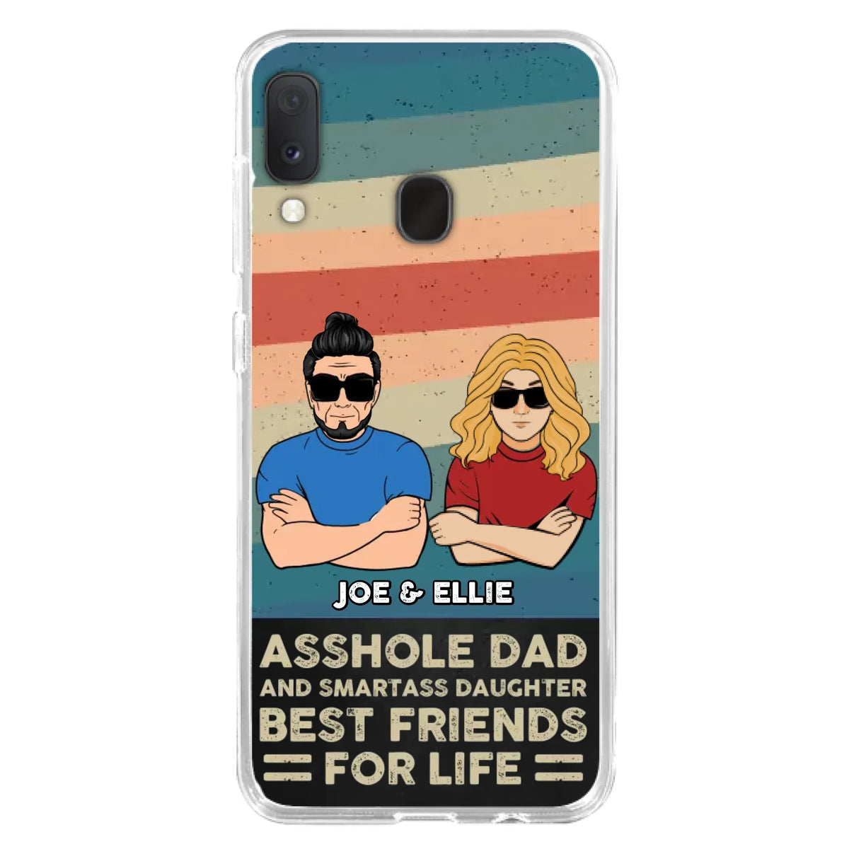 Personalized Dad/Mom And Daughter/Son Phone Case - Gift Idea For Father's Day/Mother's Day From Daughter/Son - Asshole Dad - Cases For Samsung/iPhone