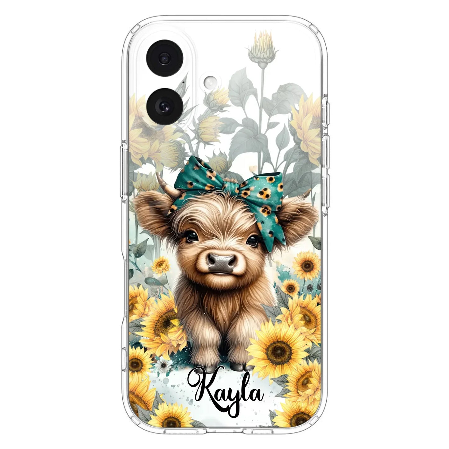 Teal Highland Cow Phone Case - Gift Idea For Grandma/Birthday -  Case For iPhone/Samsung