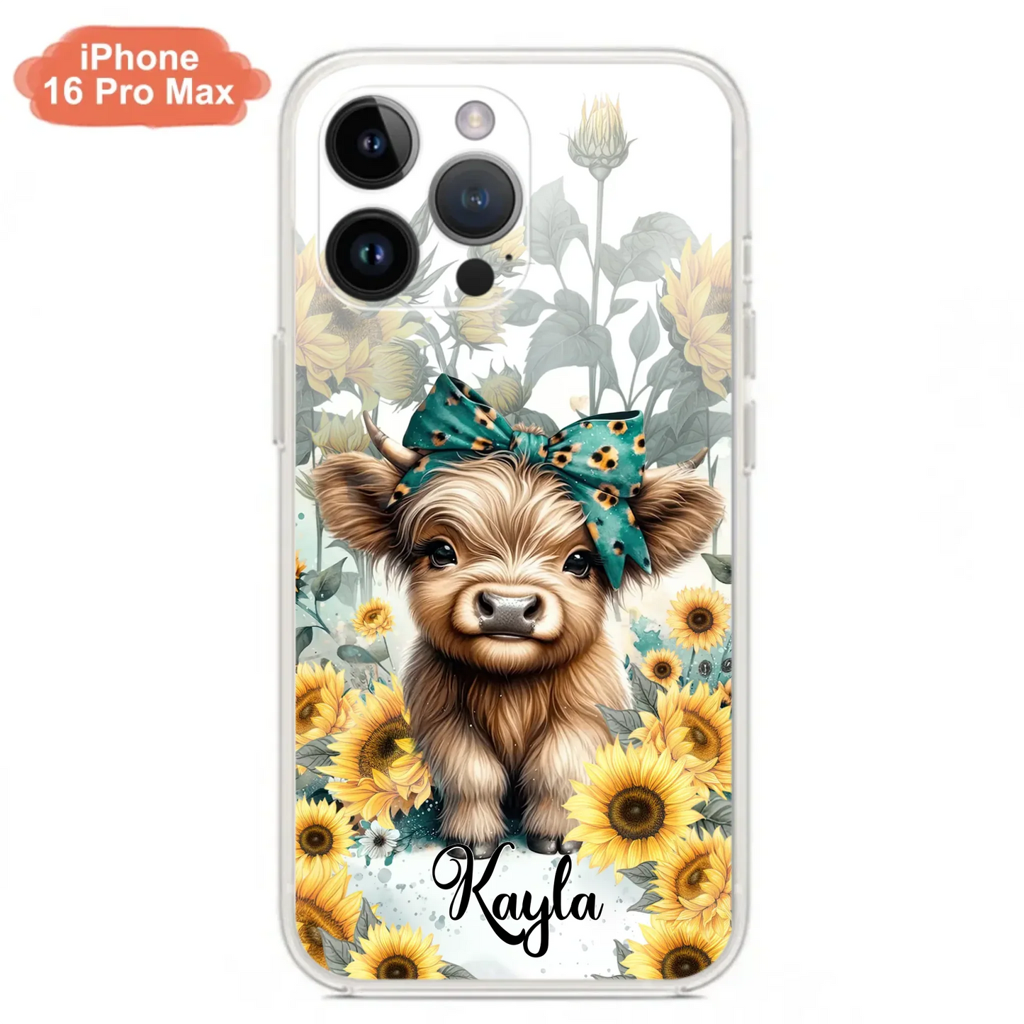 Teal Highland Cow Phone Case - Gift Idea For Grandma/Birthday -  Case For iPhone/Samsung