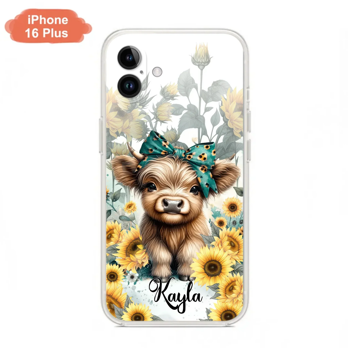 Teal Highland Cow Phone Case - Gift Idea For Grandma/Birthday -  Case For iPhone/Samsung