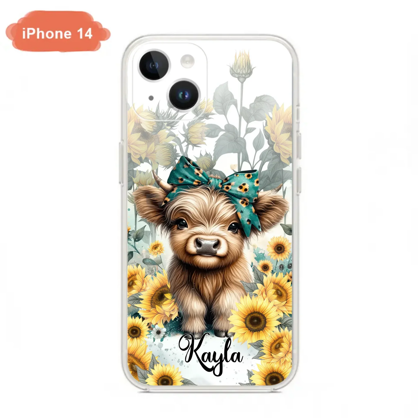 Teal Highland Cow Phone Case - Gift Idea For Grandma/Birthday -  Case For iPhone/Samsung
