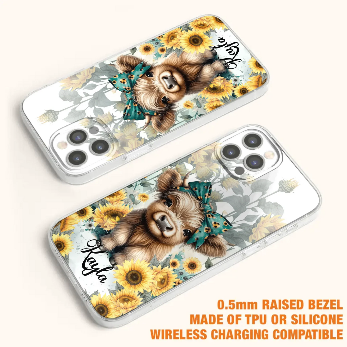 Teal Highland Cow Phone Case - Gift Idea For Grandma/Birthday -  Case For iPhone/Samsung