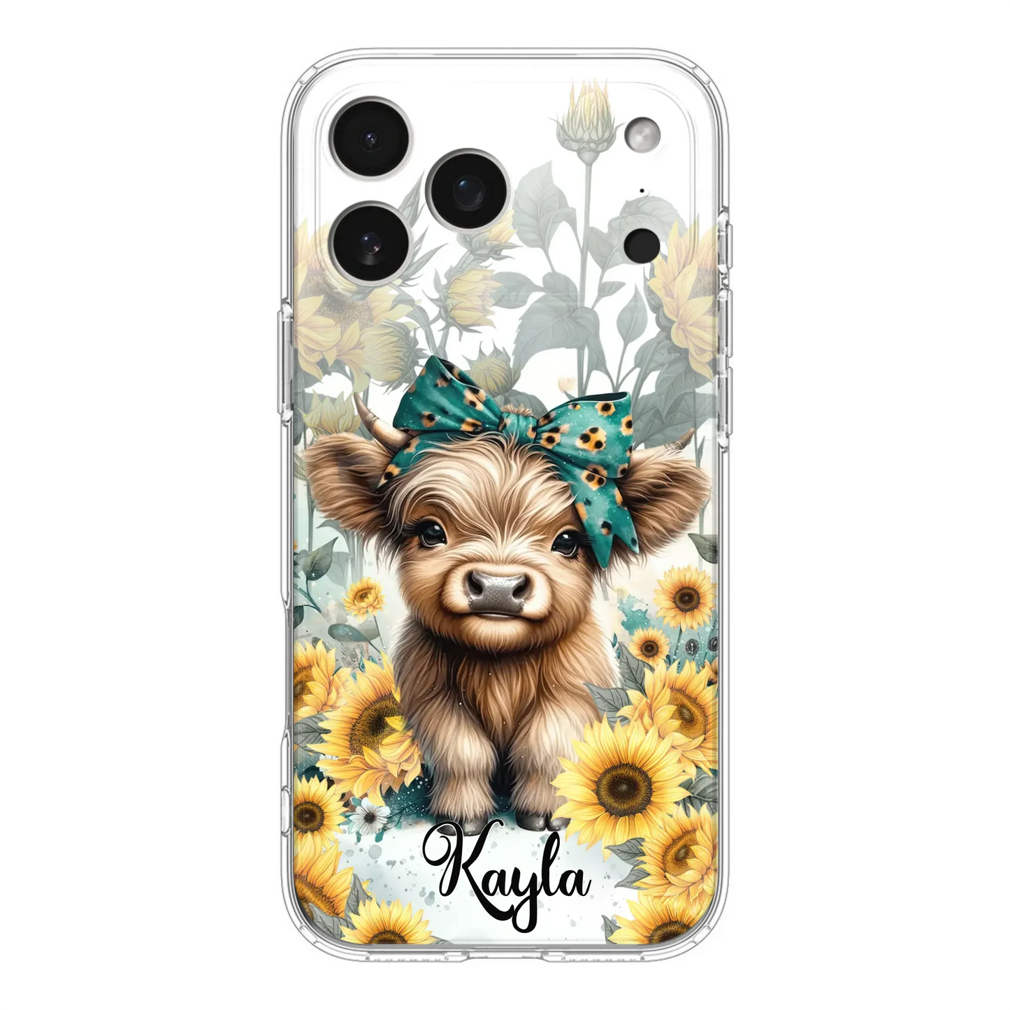 Teal Highland Cow Phone Case - Gift Idea For Grandma/Birthday -  Case For iPhone/Samsung