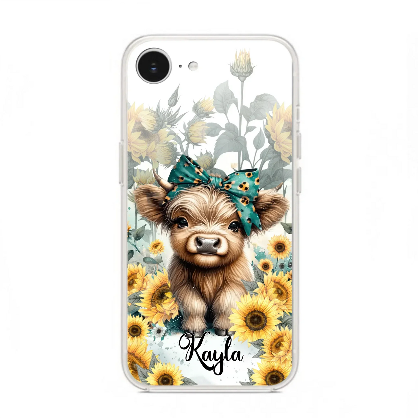 Teal Highland Cow Phone Case - Gift Idea For Grandma/Birthday -  Case For iPhone/Samsung