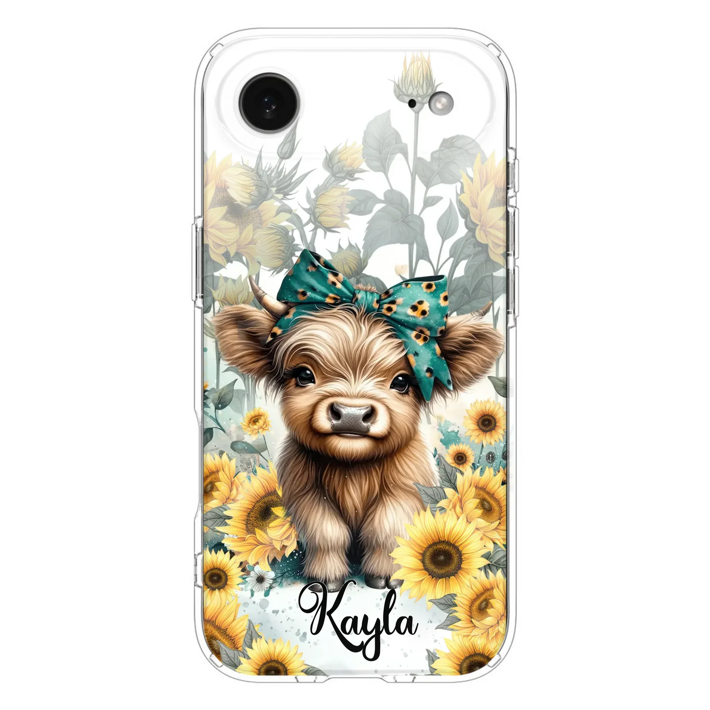 Teal Highland Cow Phone Case - Gift Idea For Grandma/Birthday -  Case For iPhone/Samsung