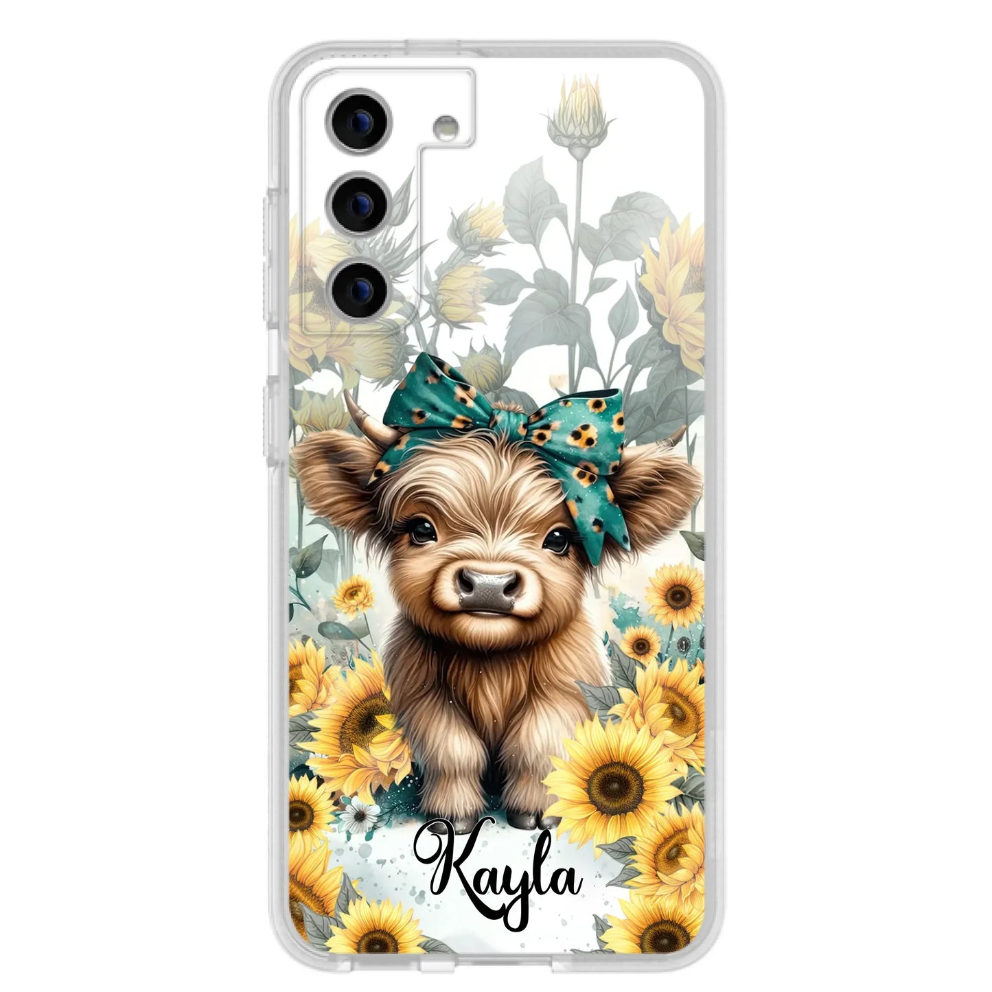 Teal Highland Cow Phone Case - Gift Idea For Grandma/Birthday -  Case For iPhone/Samsung