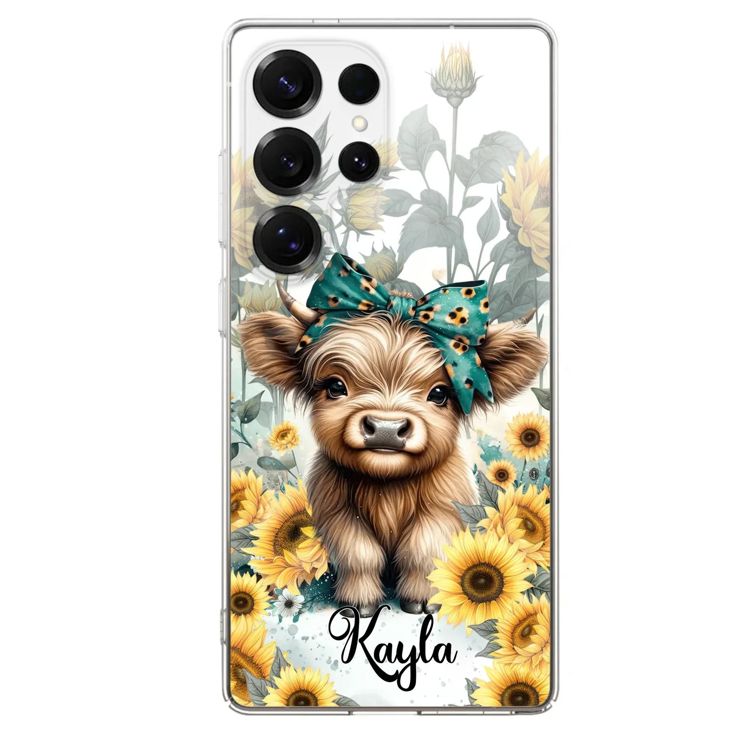 Teal Highland Cow Phone Case - Gift Idea For Grandma/Birthday -  Case For iPhone/Samsung