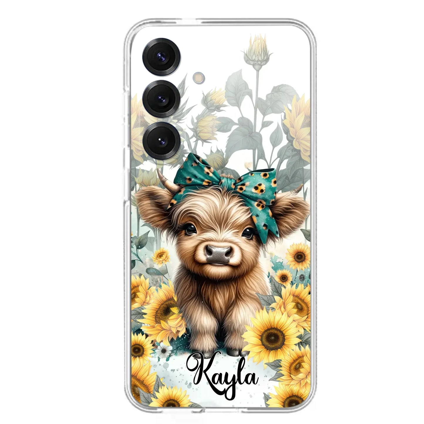 Teal Highland Cow Phone Case - Gift Idea For Grandma/Birthday -  Case For iPhone/Samsung