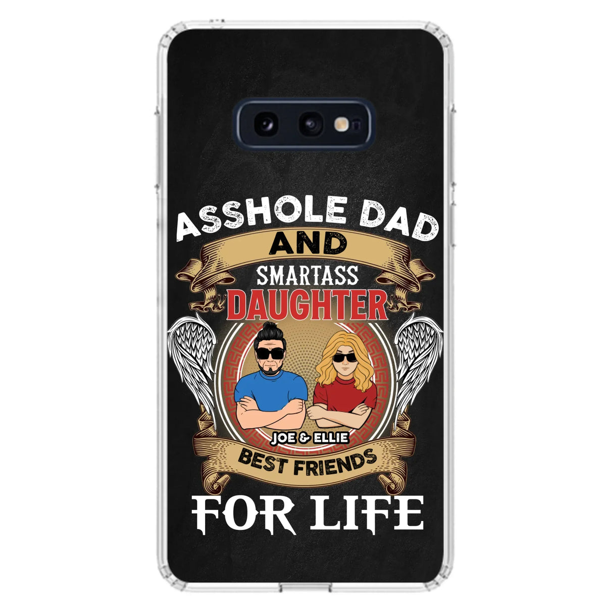 Personalized Dad/Mom And Daughter/Son Phone Case - Gift Idea For Father's Day/Mother's Day From Daughter/Son - Asshole Dad And Smartass Daughter  - Cases For Samsung/iPhone