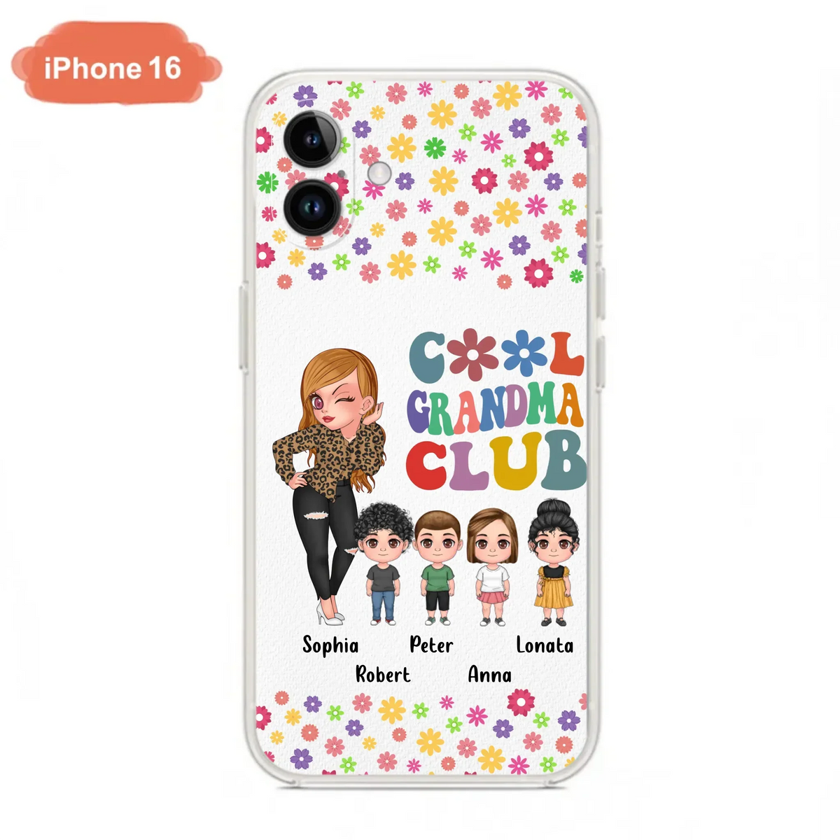Custom Personalized Cool Grandma Phone Case - Gift Idea For Grandma - Upto 4 Kids - Cases For iPhone/Samsung