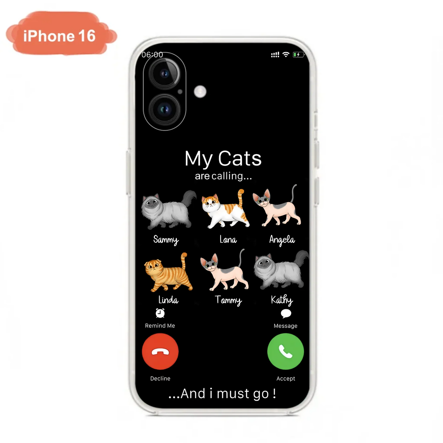 Custom Personalized Cats Phone Case - Gift Idea For Cat Lover/Mother's Day/Father's Day - My Cats Are Calling And I Must Go - Case For iPhone/Samsung