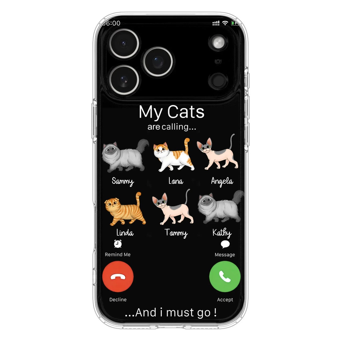 Custom Personalized Cats Phone Case - Gift Idea For Cat Lover/Mother's Day/Father's Day - My Cats Are Calling And I Must Go - Case For iPhone/Samsung