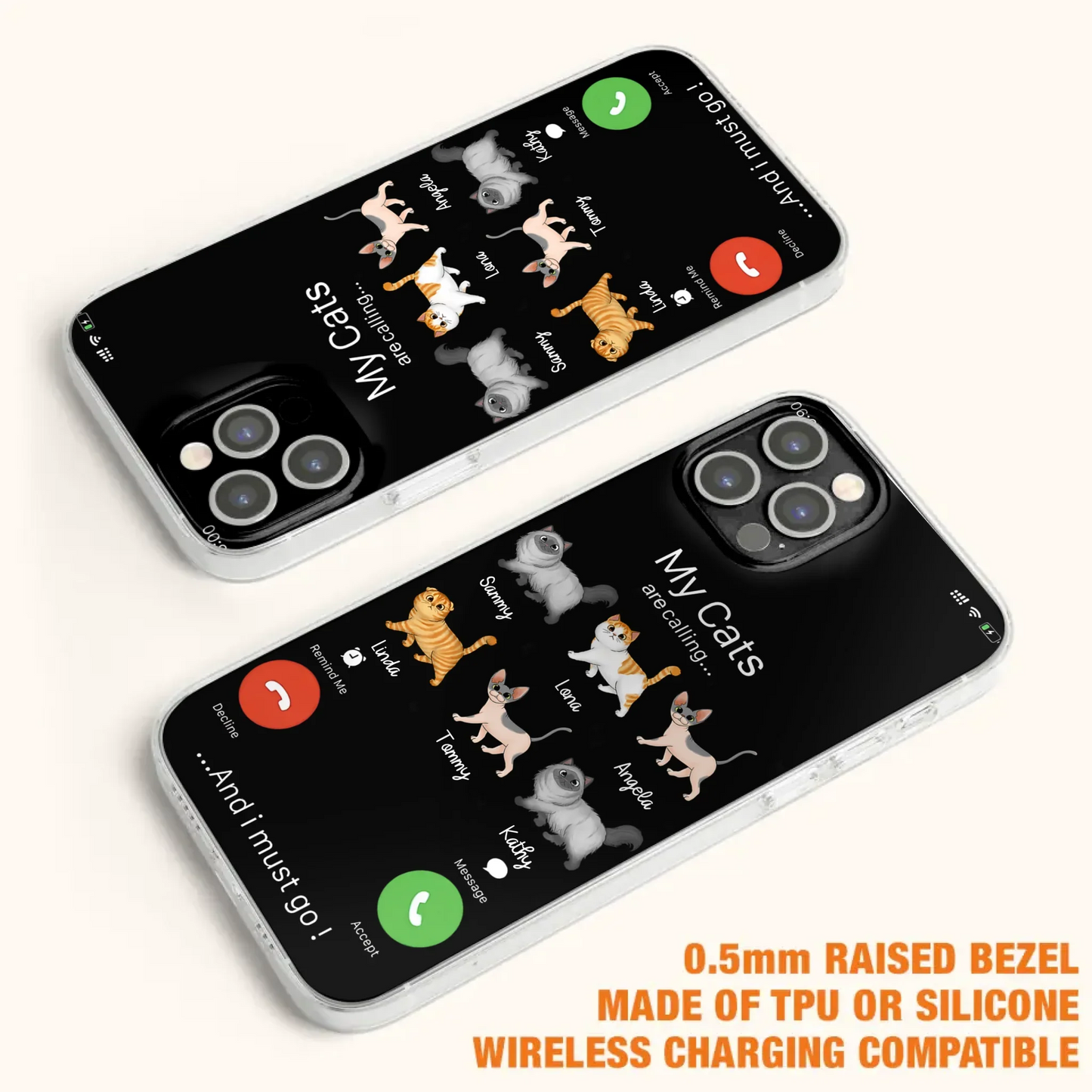 Custom Personalized Cats Phone Case - Gift Idea For Cat Lover/Mother's Day/Father's Day - My Cats Are Calling And I Must Go - Case For iPhone/Samsung