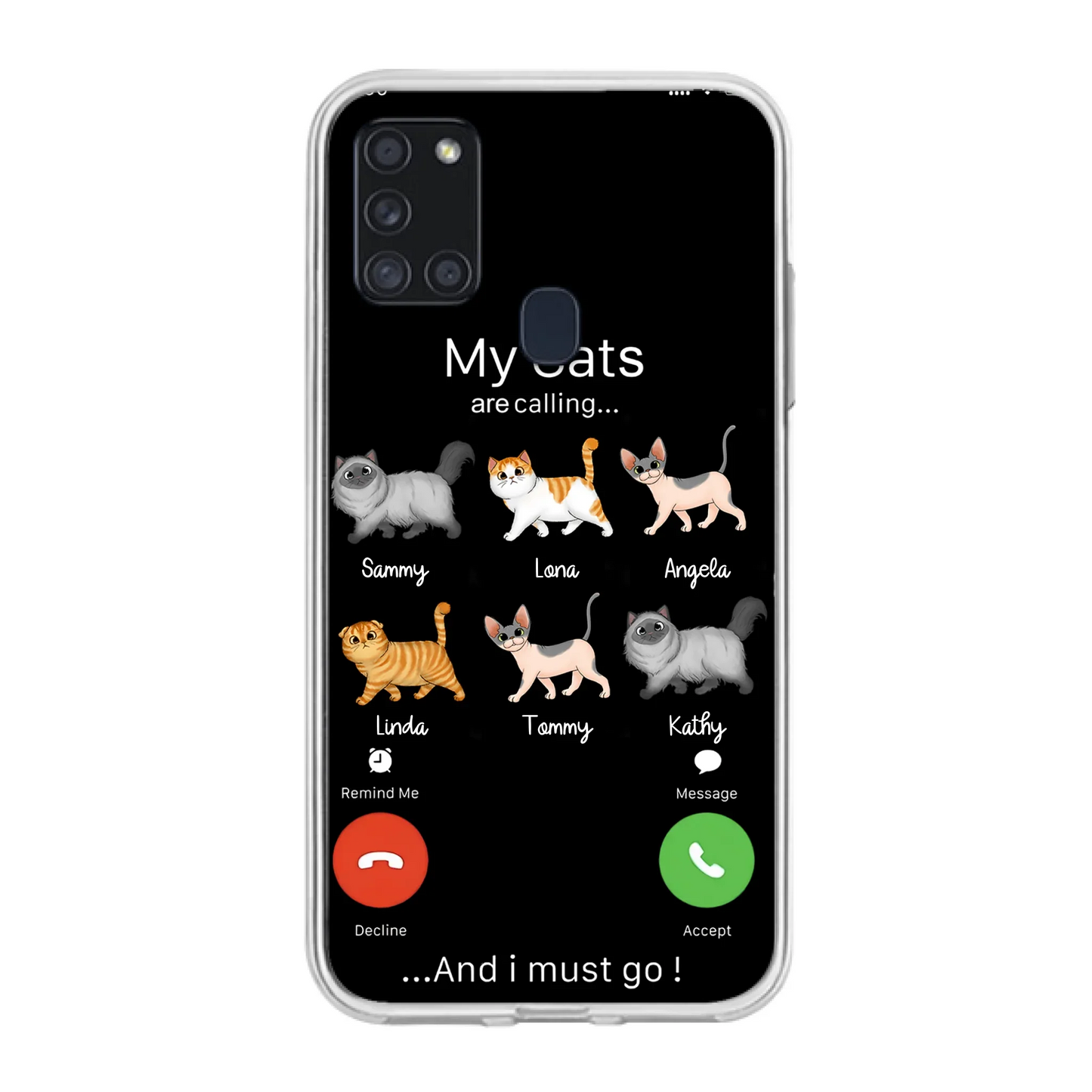 Custom Personalized Cats Phone Case - Gift Idea For Cat Lover/Mother's Day/Father's Day - My Cats Are Calling And I Must Go - Case For iPhone/Samsung
