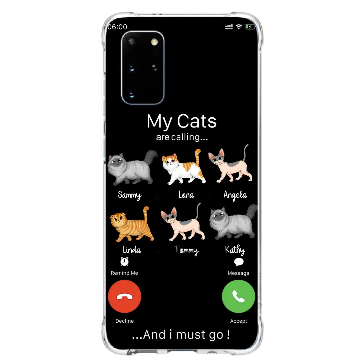 Custom Personalized Cats Phone Case - Gift Idea For Cat Lover/Mother's Day/Father's Day - My Cats Are Calling And I Must Go - Case For iPhone/Samsung