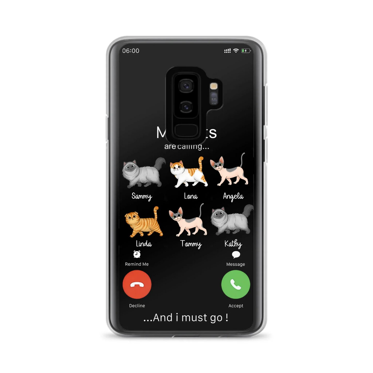 Custom Personalized Cats Phone Case - Gift Idea For Cat Lover/Mother's Day/Father's Day - My Cats Are Calling And I Must Go - Case For iPhone/Samsung