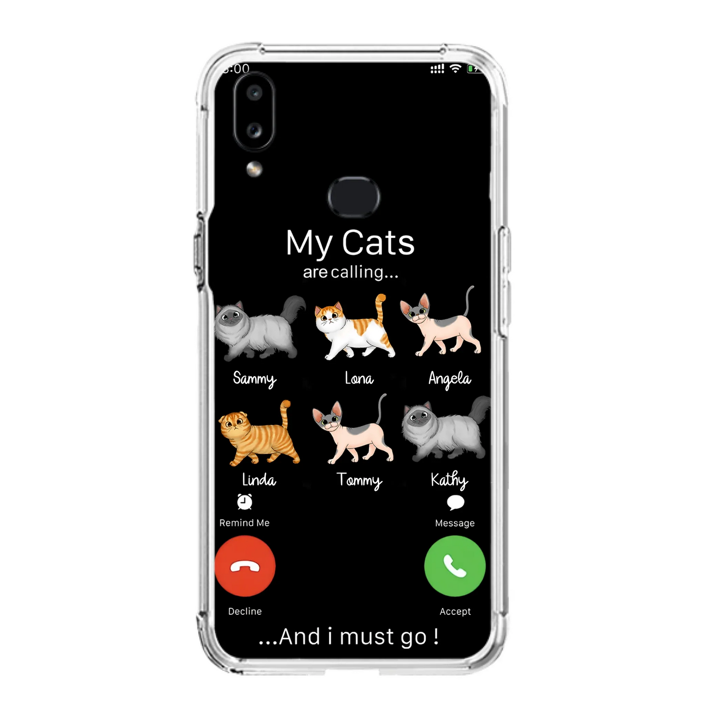 Custom Personalized Cats Phone Case - Gift Idea For Cat Lover/Mother's Day/Father's Day - My Cats Are Calling And I Must Go - Case For iPhone/Samsung