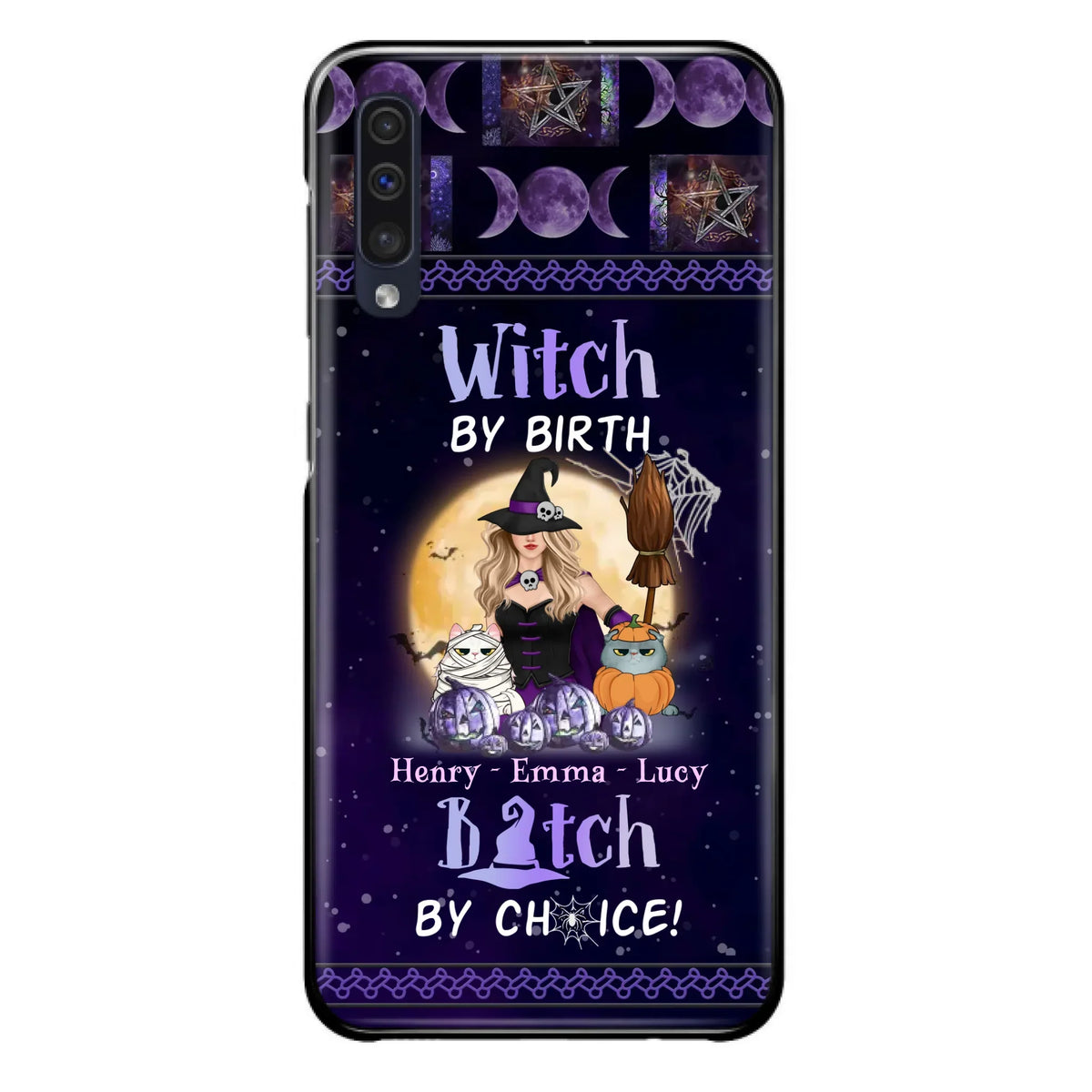Custom Personalized Pet Witch Phone Case - Halloween Gift For Dog/ Cat Lover - Witch By Birth Bitch By Choice - Case For iPhone And Samsung