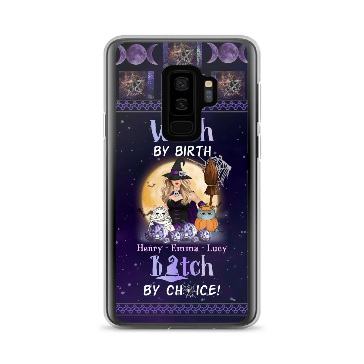 Custom Personalized Pet Witch Phone Case - Halloween Gift For Dog/ Cat Lover - Witch By Birth Bitch By Choice - Case For iPhone And Samsung