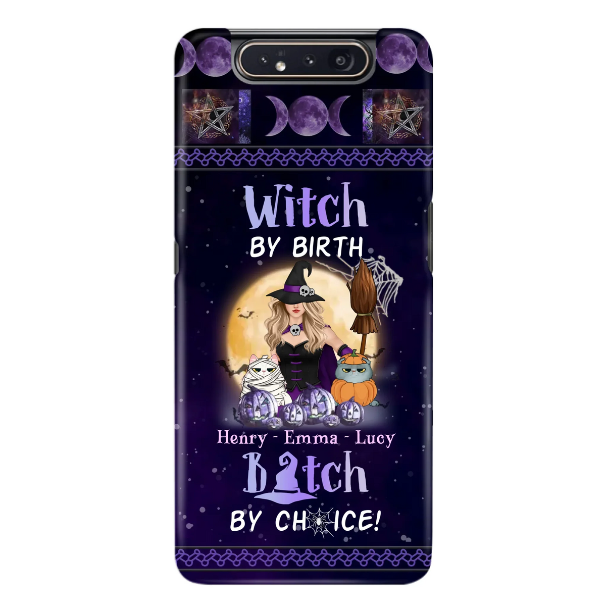 Custom Personalized Pet Witch Phone Case - Halloween Gift For Dog/ Cat Lover - Witch By Birth Bitch By Choice - Case For iPhone And Samsung
