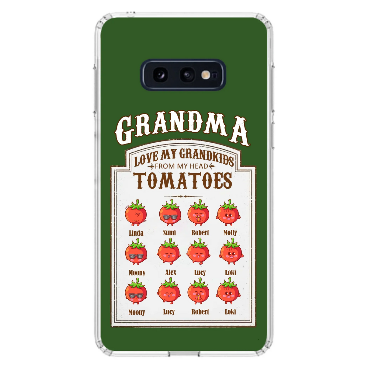 Custom Personalized Grandma Tomatoes Phone Case - Gift Idea For Mother's Day/Grandma- Upto 12 Tomatoes - Case For iPhone/ Samsung