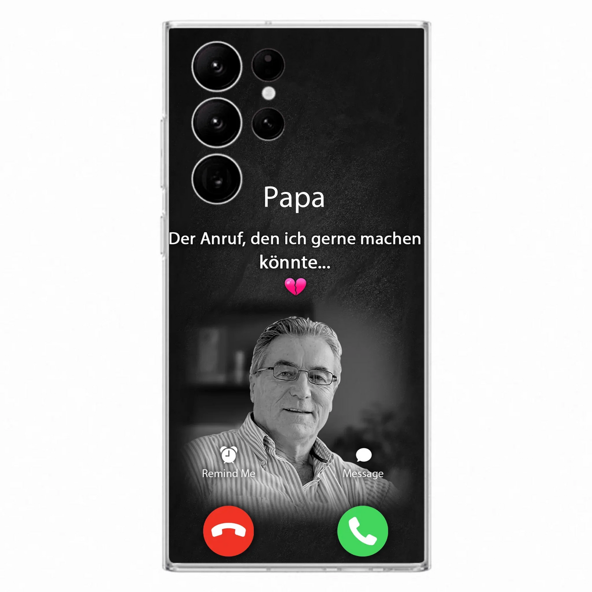 Personalisierte Handyhülle - Foto hochladen - Gedenkgeschenk für Mama/ Papa - Der Anruf, den ich gerne machen könnte - Handyhülle für iPhone/Samsung
