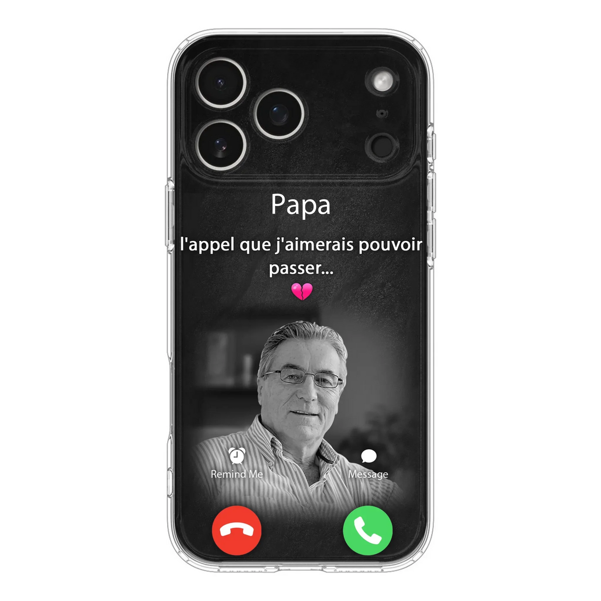 Coque de téléphone personnalisée pour papa commémoratif - Télécharger une photo - L'appel que j'aimerais pouvoir passer- Coque de téléphone pour iPhone/ Samsung