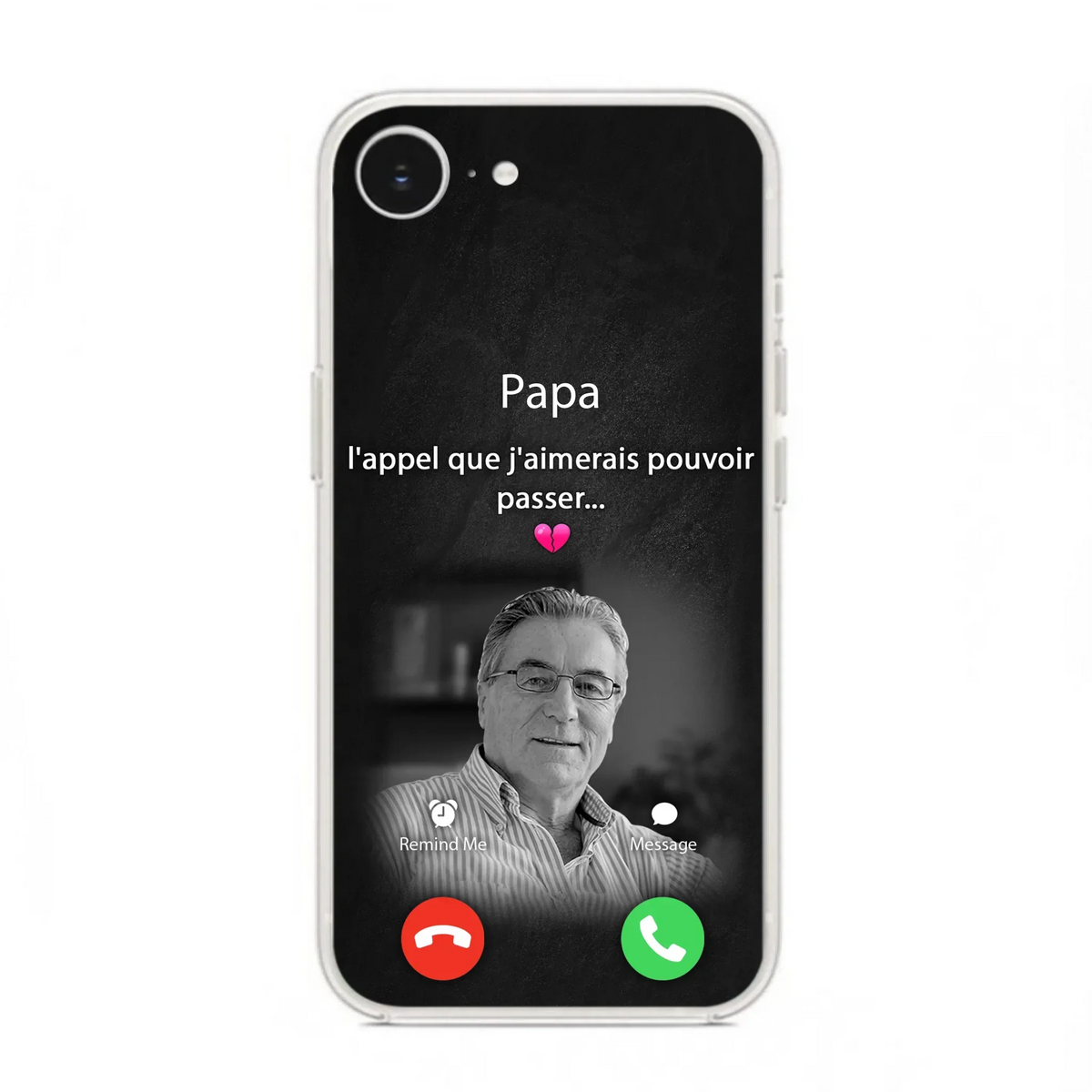 Coque de téléphone personnalisée pour papa commémoratif - Télécharger une photo - L'appel que j'aimerais pouvoir passer- Coque de téléphone pour iPhone/ Samsung