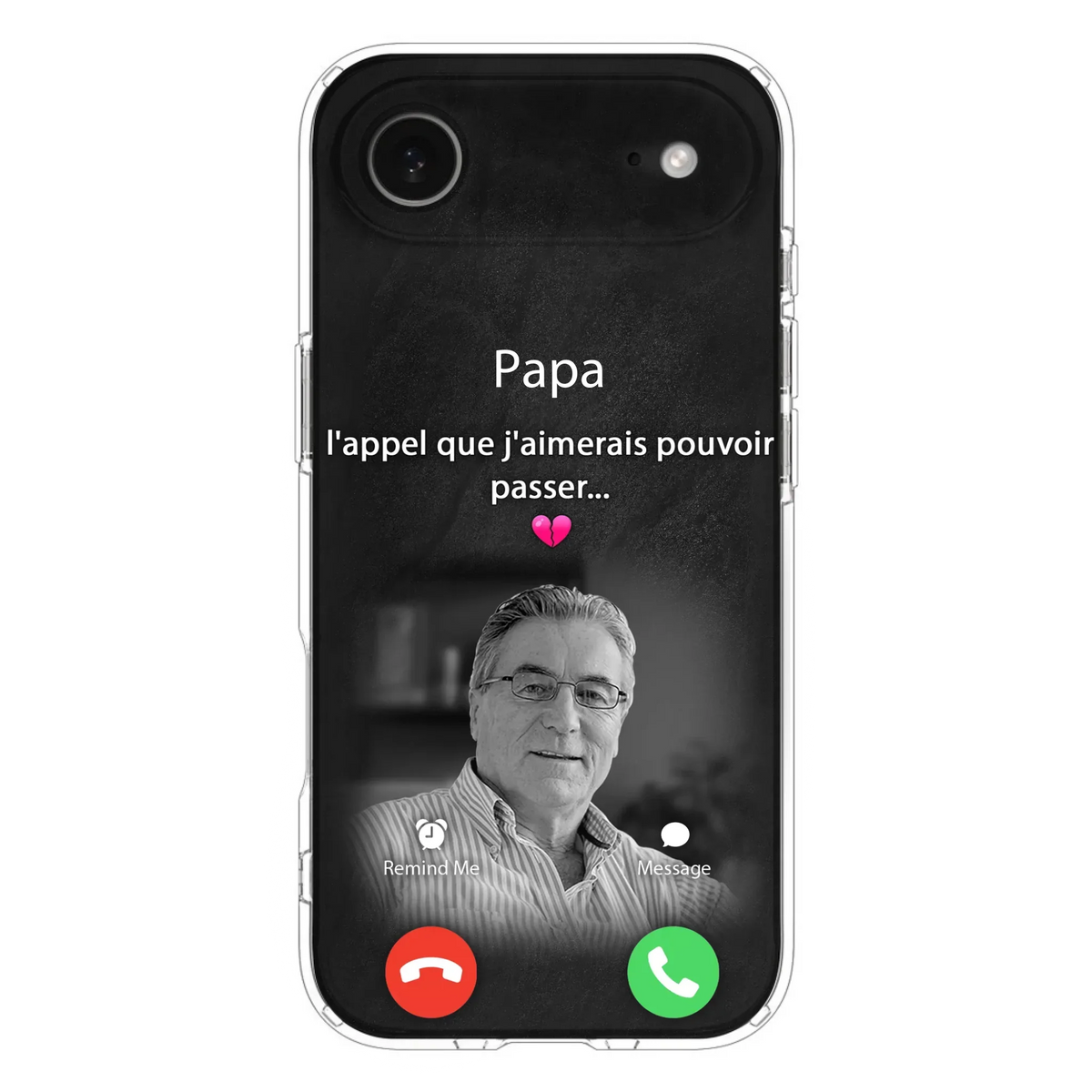 Coque de téléphone personnalisée pour papa commémoratif - Télécharger une photo - L'appel que j'aimerais pouvoir passer- Coque de téléphone pour iPhone/ Samsung