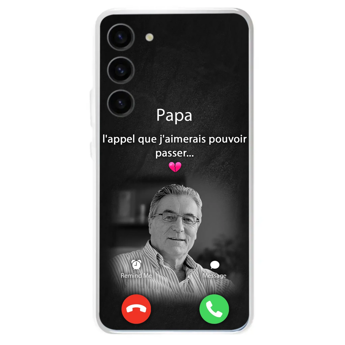 Coque de téléphone personnalisée pour papa commémoratif - Télécharger une photo - L'appel que j'aimerais pouvoir passer- Coque de téléphone pour iPhone/ Samsung