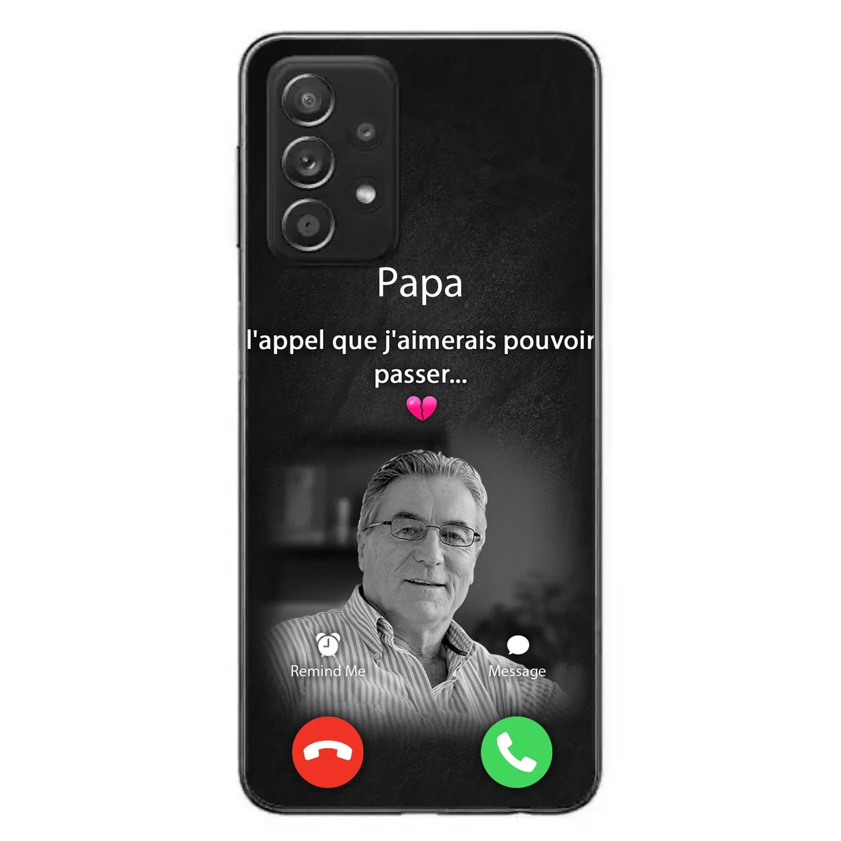 Coque de téléphone personnalisée pour papa commémoratif - Télécharger une photo - L'appel que j'aimerais pouvoir passer- Coque de téléphone pour iPhone/ Samsung