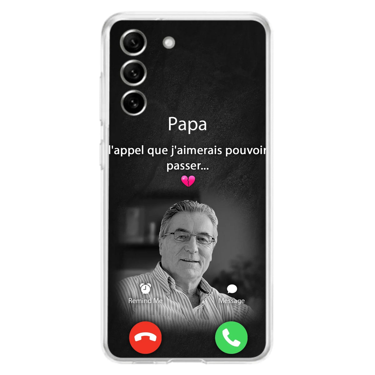 Coque de téléphone personnalisée pour papa commémoratif - Télécharger une photo - L'appel que j'aimerais pouvoir passer- Coque de téléphone pour iPhone/ Samsung