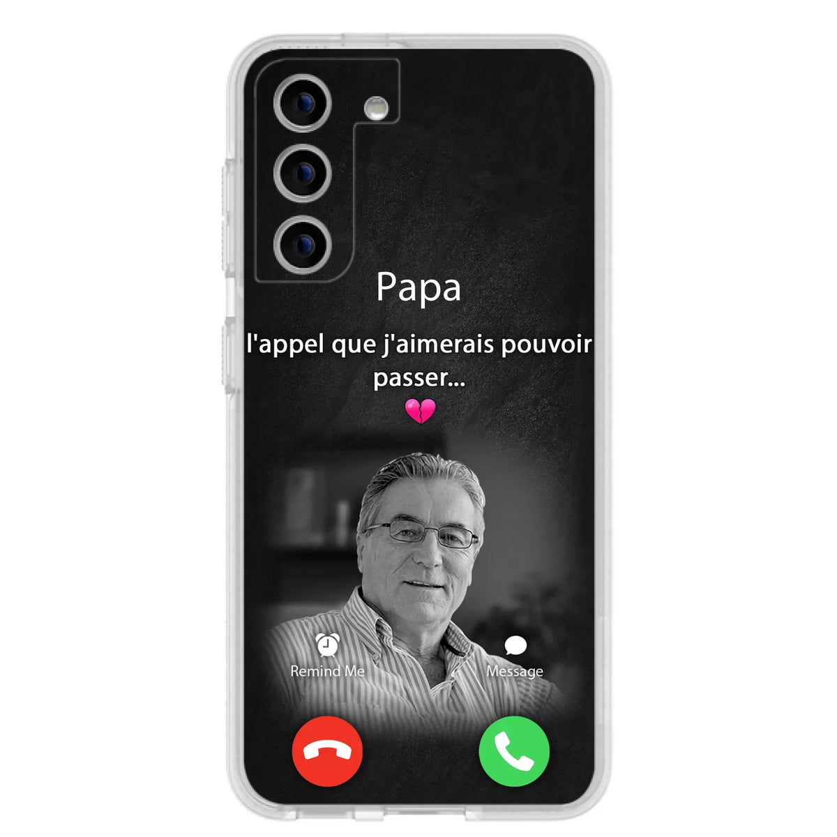 Coque de téléphone personnalisée pour papa commémoratif - Télécharger une photo - L'appel que j'aimerais pouvoir passer- Coque de téléphone pour iPhone/ Samsung