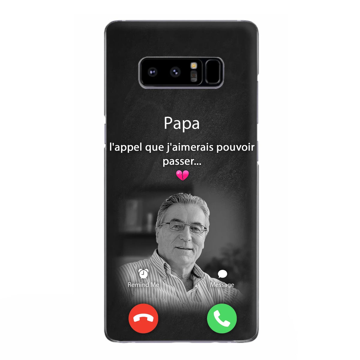 Coque de téléphone personnalisée pour papa commémoratif - Télécharger une photo - L'appel que j'aimerais pouvoir passer- Coque de téléphone pour iPhone/ Samsung