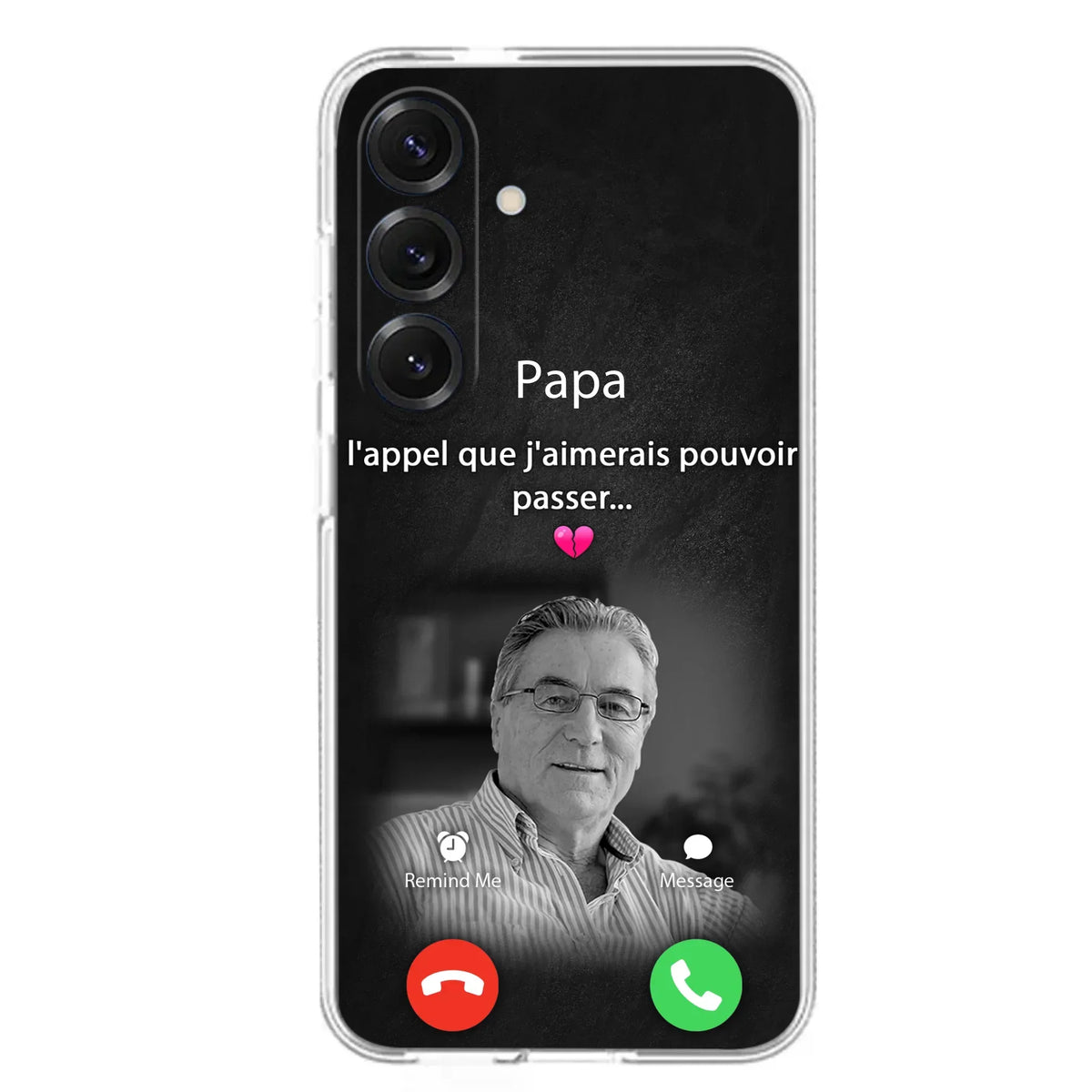 Coque de téléphone personnalisée pour papa commémoratif - Télécharger une photo - L'appel que j'aimerais pouvoir passer- Coque de téléphone pour iPhone/ Samsung