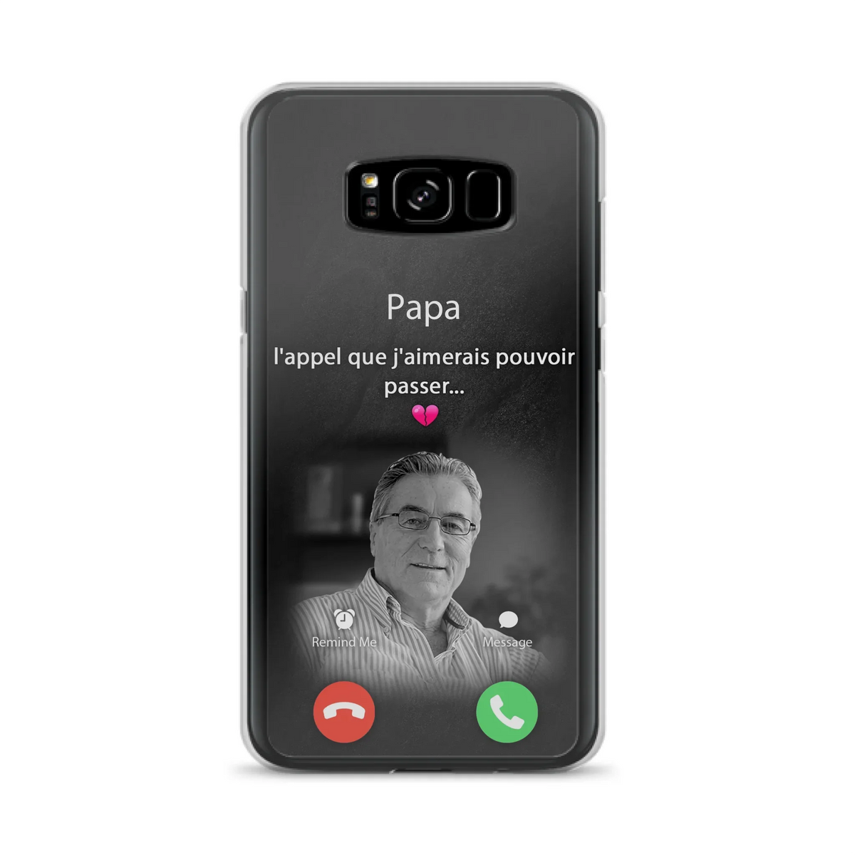 Coque de téléphone personnalisée pour papa commémoratif - Télécharger une photo - L'appel que j'aimerais pouvoir passer- Coque de téléphone pour iPhone/ Samsung