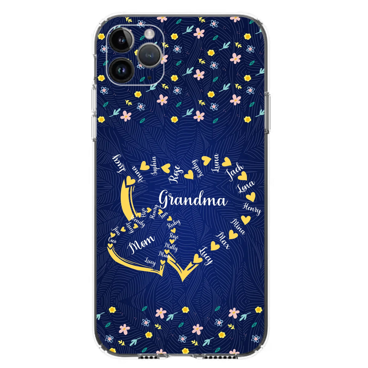 Custom Personalized Grandma Mom Phone Case - Gift Idea For Mother's Day - Upto 12 Kids - Case For iPhone And Samsung