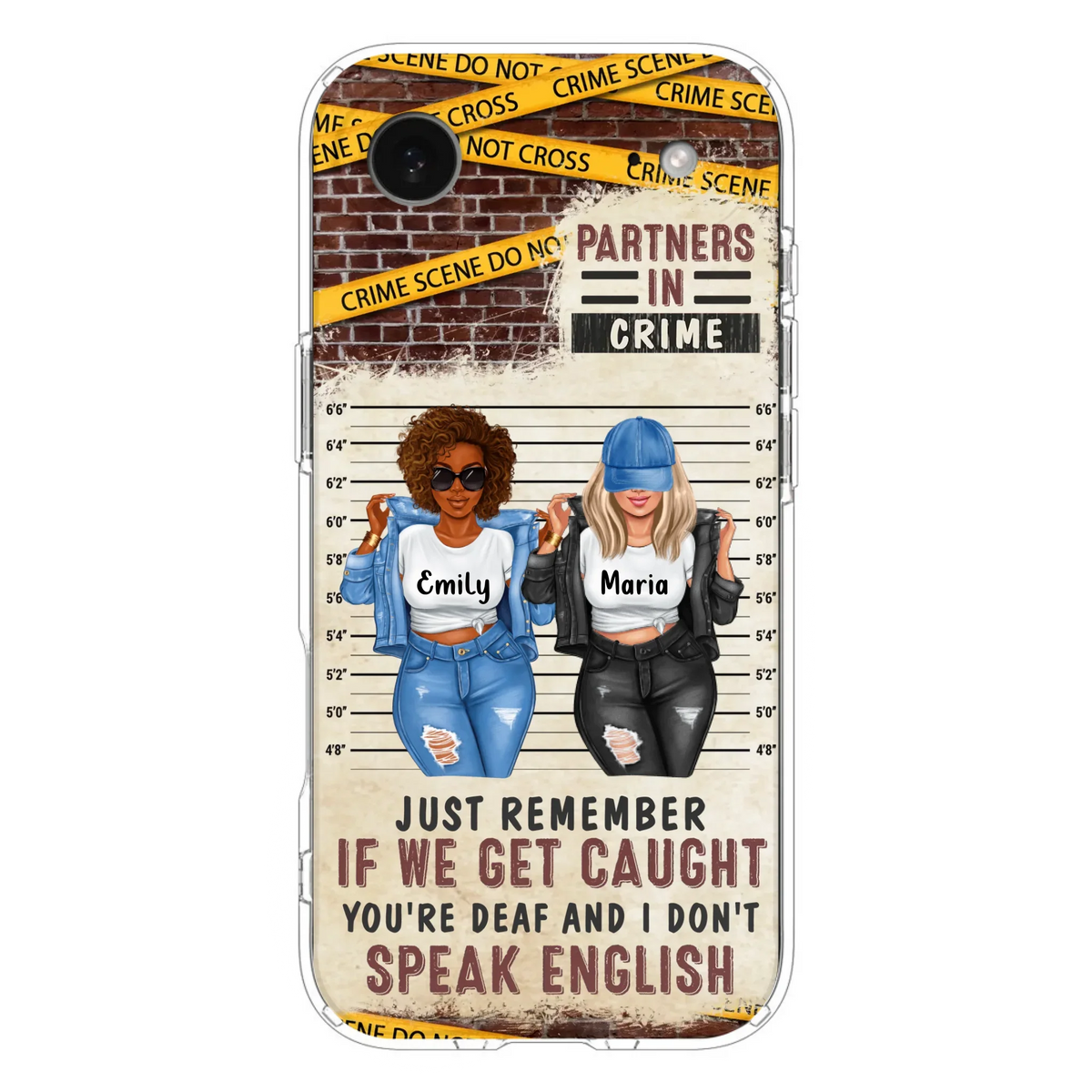 Custom Personalized Bestie Phone Case - Gift Idea For Bestie/ Sister - Upto 3 Girls - Partners In Crime - Case For iPhone And Samsung