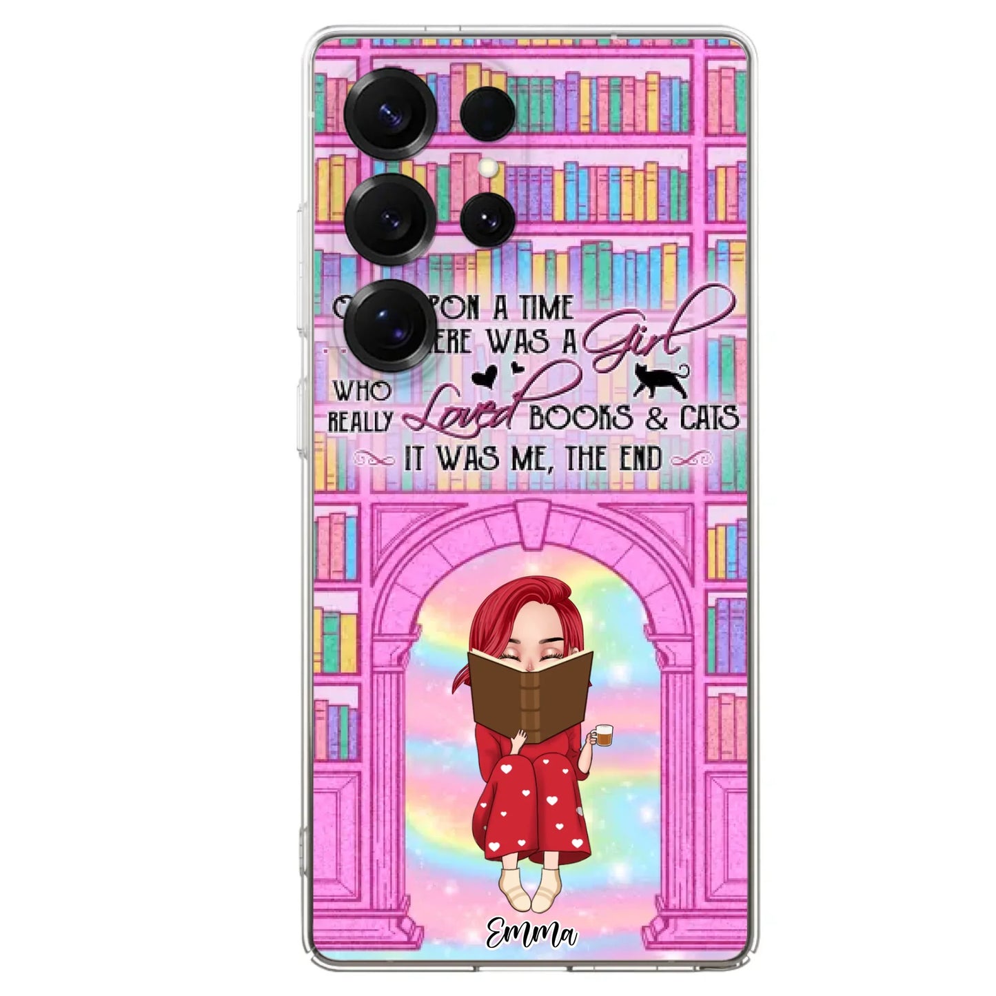 Custom Personalized Reading Girl Phone Case - Gift Idea For Books Lovers - It Was Me The End - Case For iPhone/Samsung