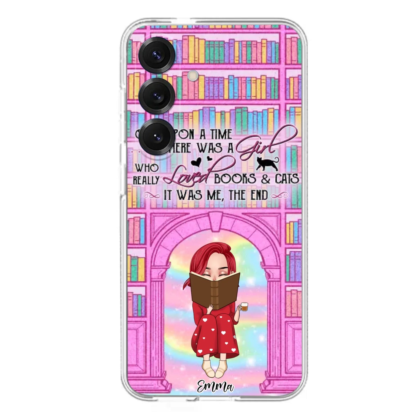 Custom Personalized Reading Girl Phone Case - Gift Idea For Books Lovers - It Was Me The End - Case For iPhone/Samsung