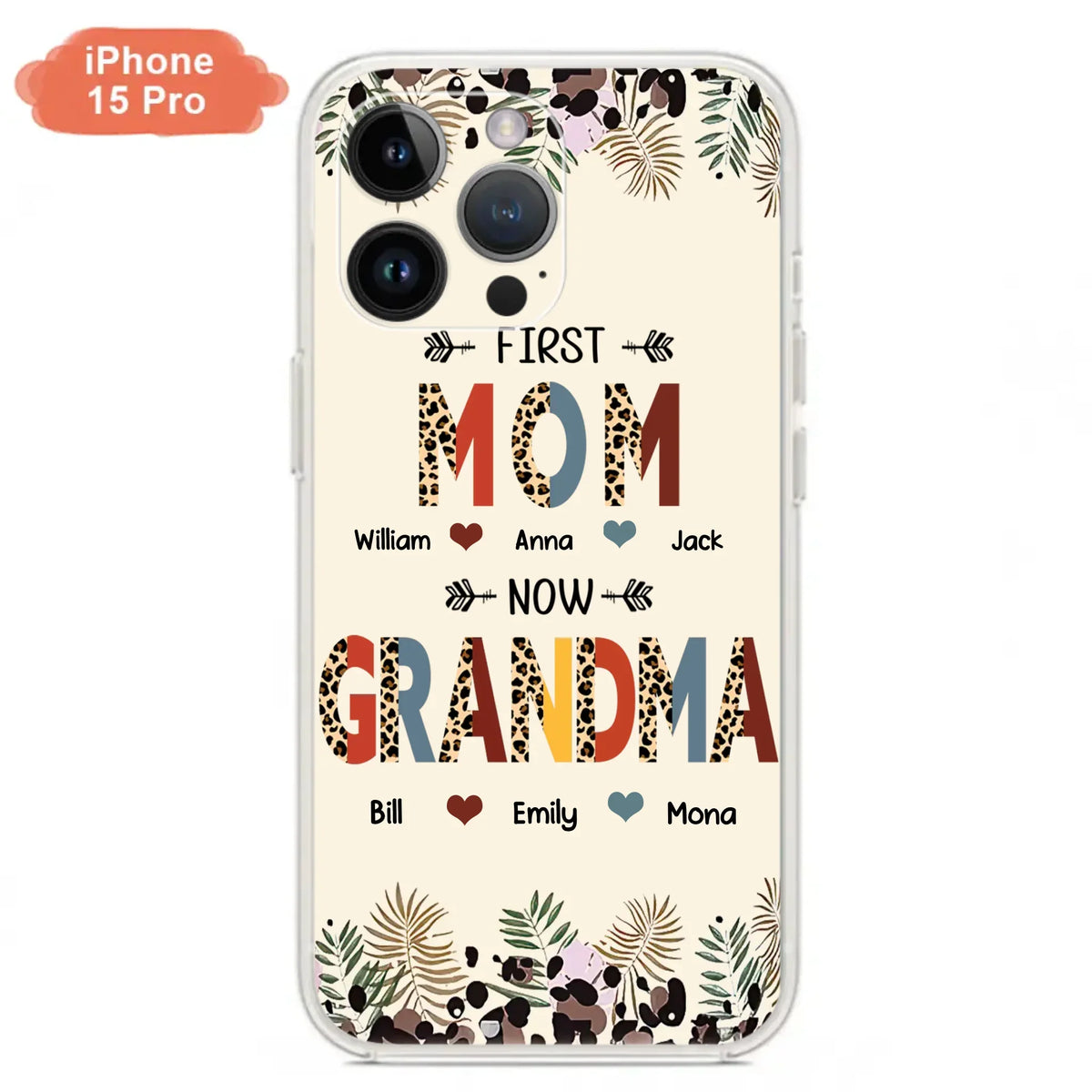Custom Personalized Grandma Phone Case - Gift Idea For Grandma/Mom/ Mother's Day - Up to 6 Kids And 12 Grandkids - First Mom Now Grandma - Case For iPhone And Samsung