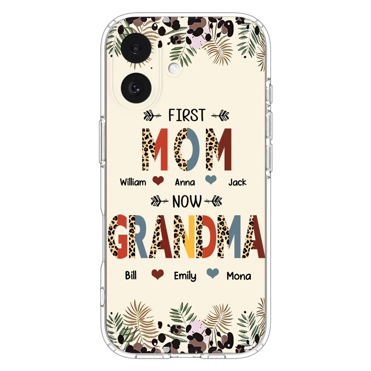 Custom Personalized Grandma Phone Case - Gift Idea For Grandma/Mom/ Mother's Day - Up to 6 Kids And 12 Grandkids - First Mom Now Grandma - Case For iPhone And Samsung