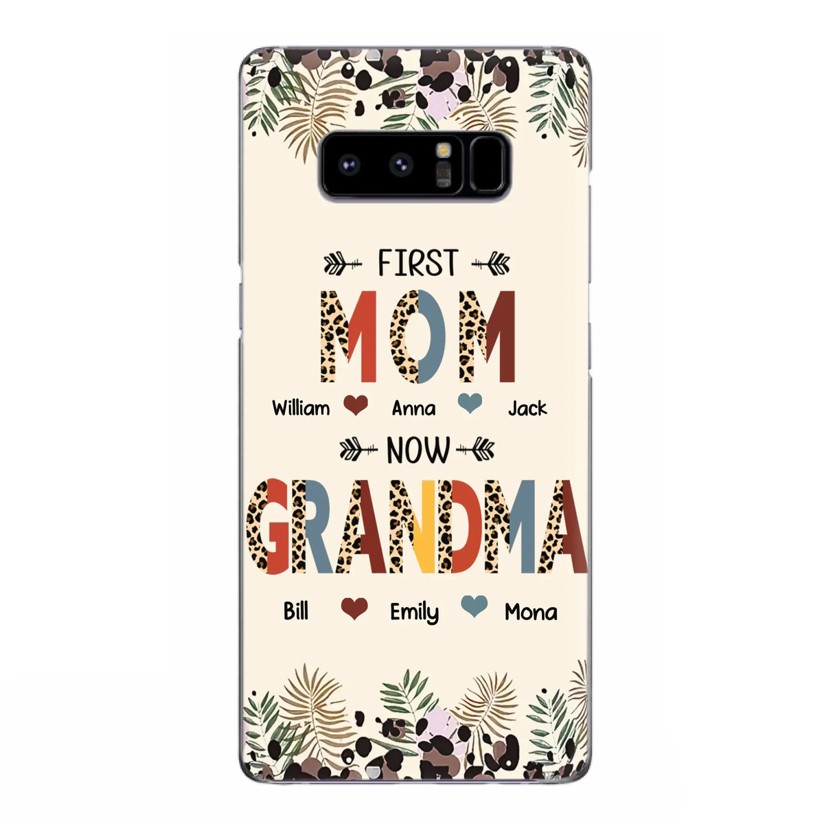 Custom Personalized Grandma Phone Case - Gift Idea For Grandma/Mom/ Mother's Day - Up to 6 Kids And 12 Grandkids - First Mom Now Grandma - Case For iPhone And Samsung