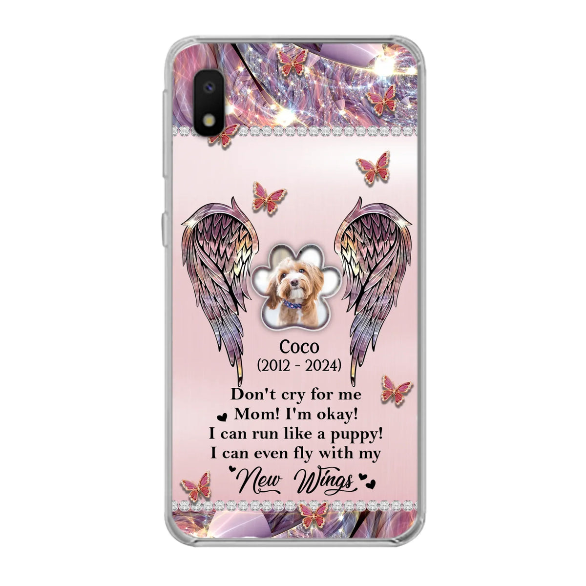 Personalized Memorial Phone Case - Upload Photo - Memorial Gift Idea For Dog Lover - Don't Cry For Me - Case For iPhone/Samsung