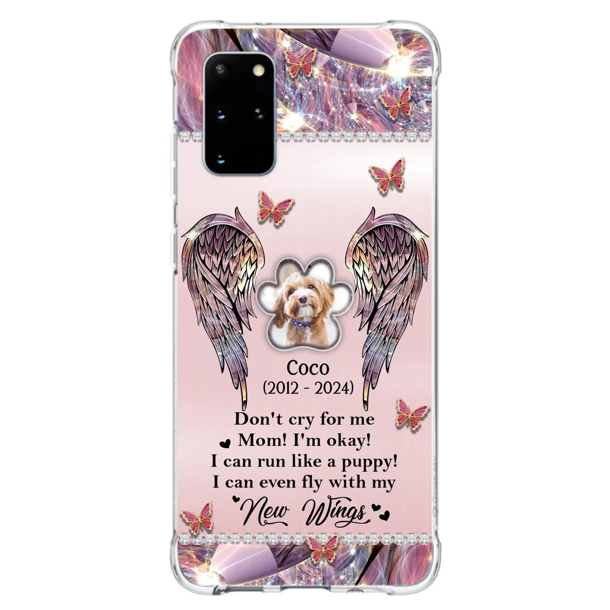 Personalized Memorial Phone Case - Upload Photo - Memorial Gift Idea For Dog Lover - Don't Cry For Me - Case For iPhone/Samsung