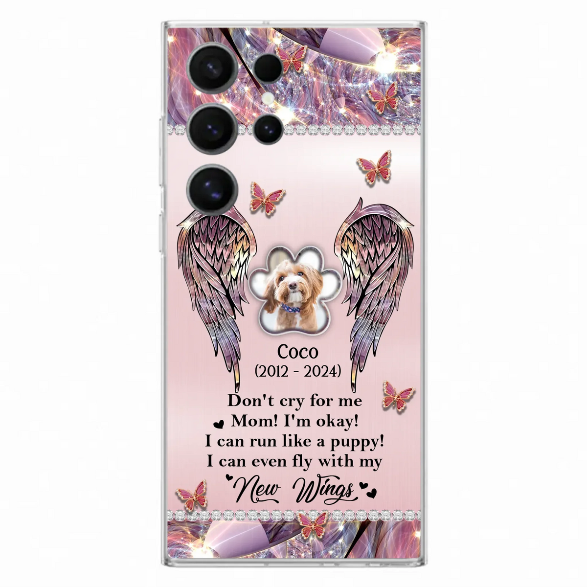 Personalized Memorial Phone Case - Upload Photo - Memorial Gift Idea For Dog Lover - Don't Cry For Me - Case For iPhone/Samsung