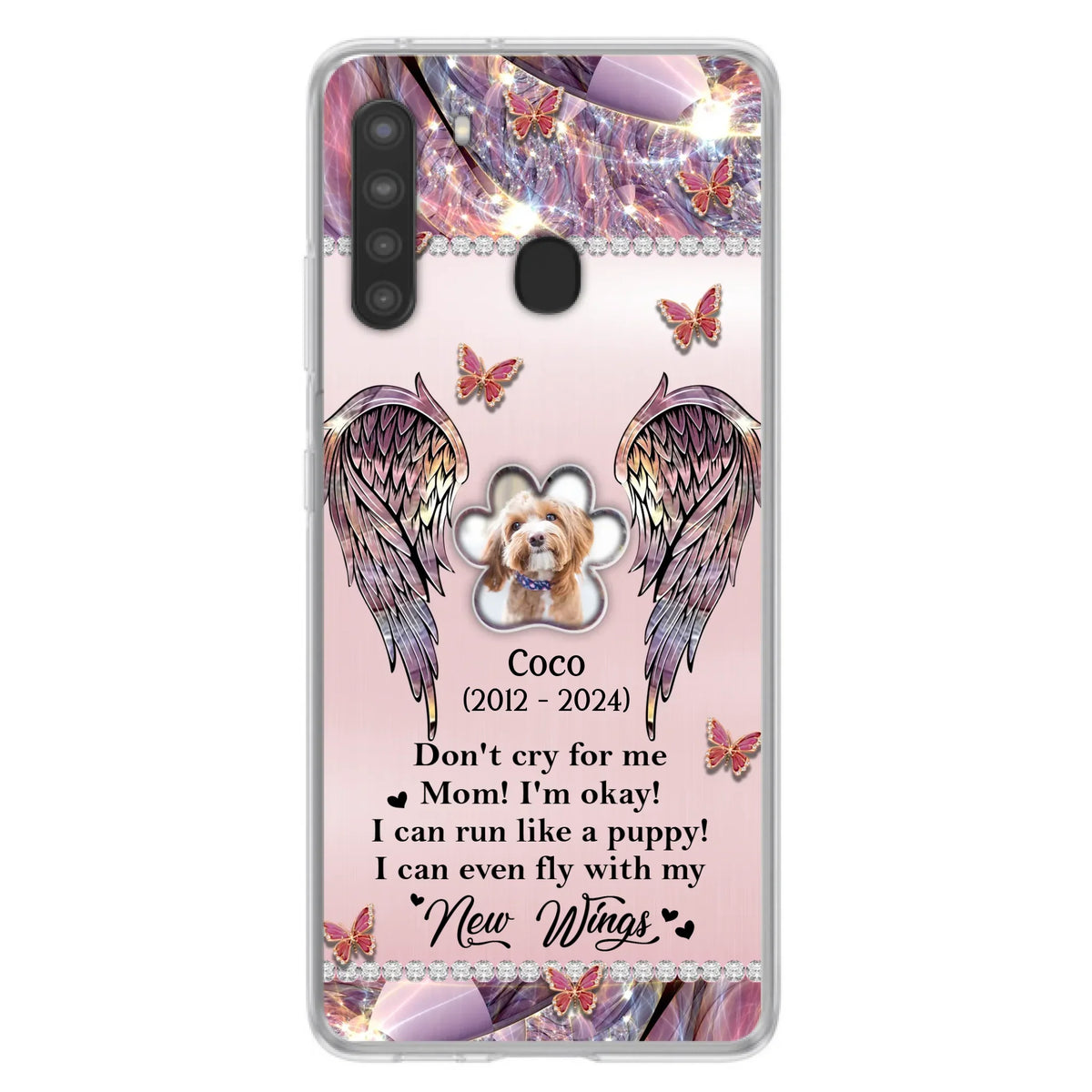 Personalized Memorial Phone Case - Upload Photo - Memorial Gift Idea For Dog Lover - Don't Cry For Me - Case For iPhone/Samsung