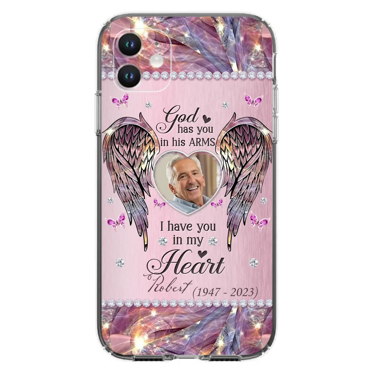 Custom Personalized Memorial Phone Case - Memorial Gift Idea For Family - Case For iPhone/Samsung - God Has You In His Arms