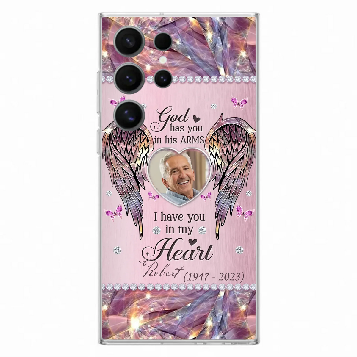 Custom Personalized Memorial Phone Case - Memorial Gift Idea For Family - Case For iPhone/Samsung - God Has You In His Arms